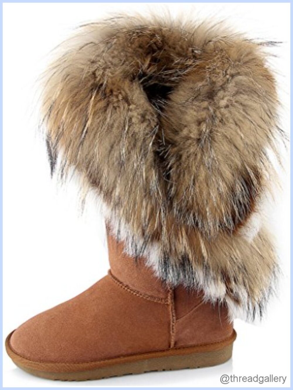 Suede Leather Mid Calf Snow Boots with Faux Fur Lining